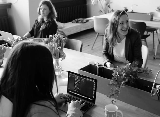 picture of a girl in office coding